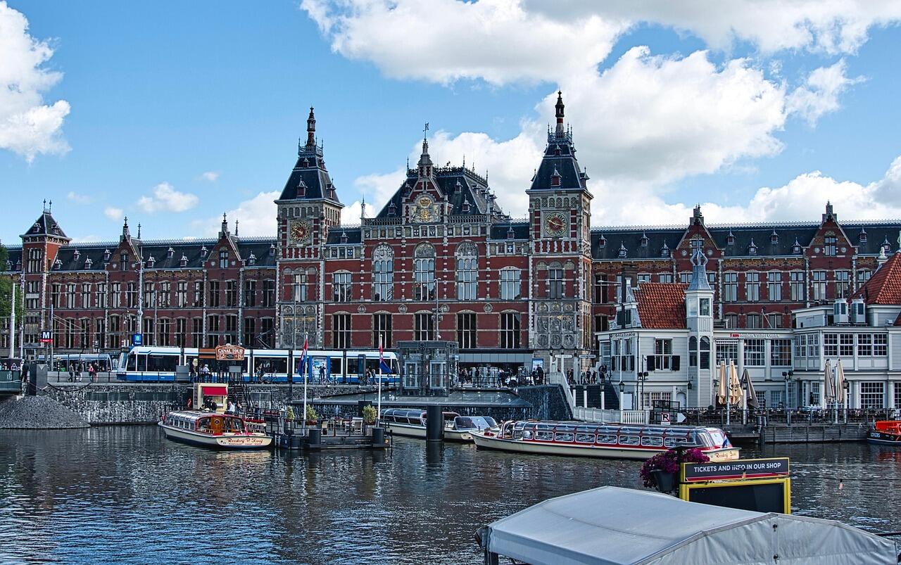 amsterdam centraal station, amsterdam, canal, facade, architecture, landmark, netherlands, amsterdam, amsterdam, amsterdam, amsterdam, amsterdam