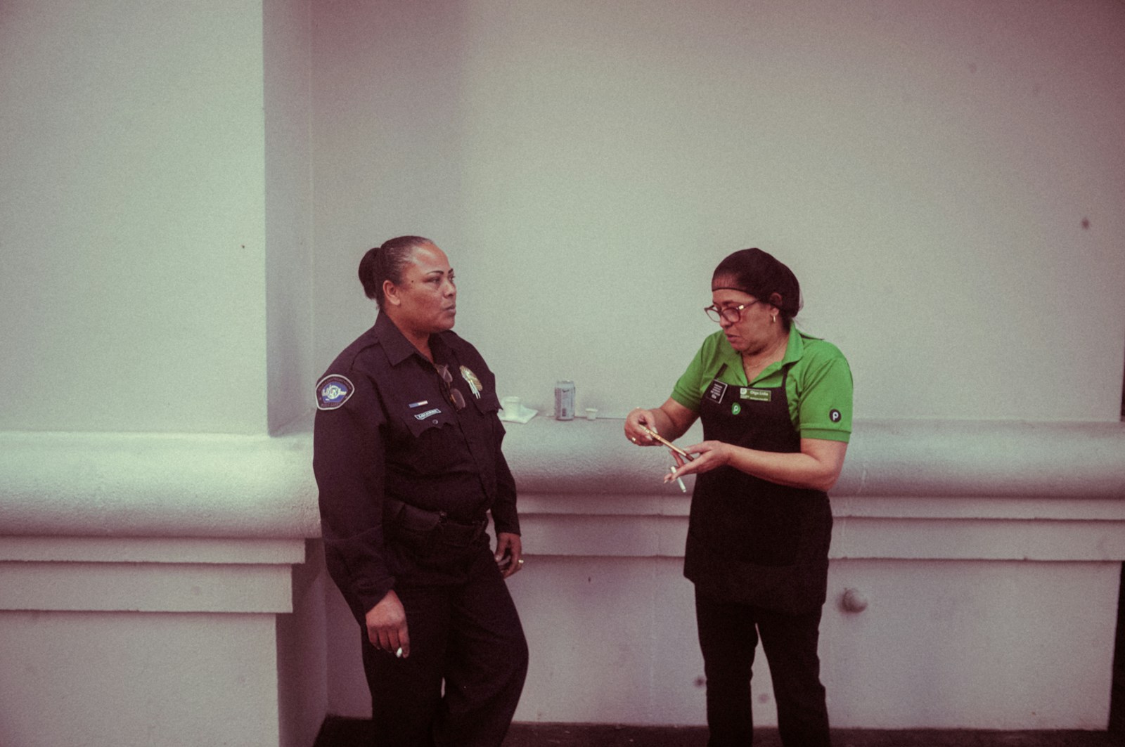A man and a woman standing next to each other