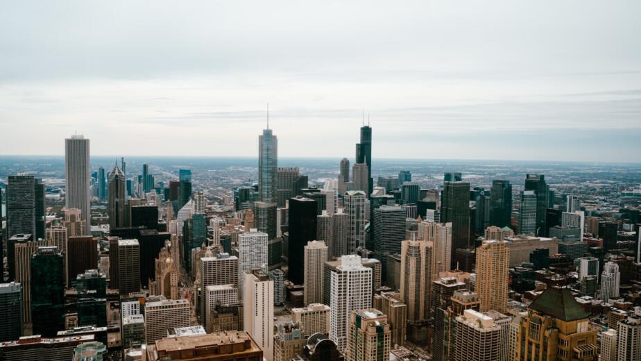 a view of a city from the top of a building